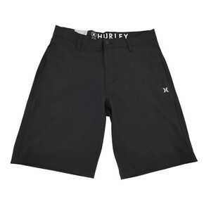 NEW Hurley All Day Hybrid Shorts Mens 32 Black 4-Way Stretch Quick Dry 10"